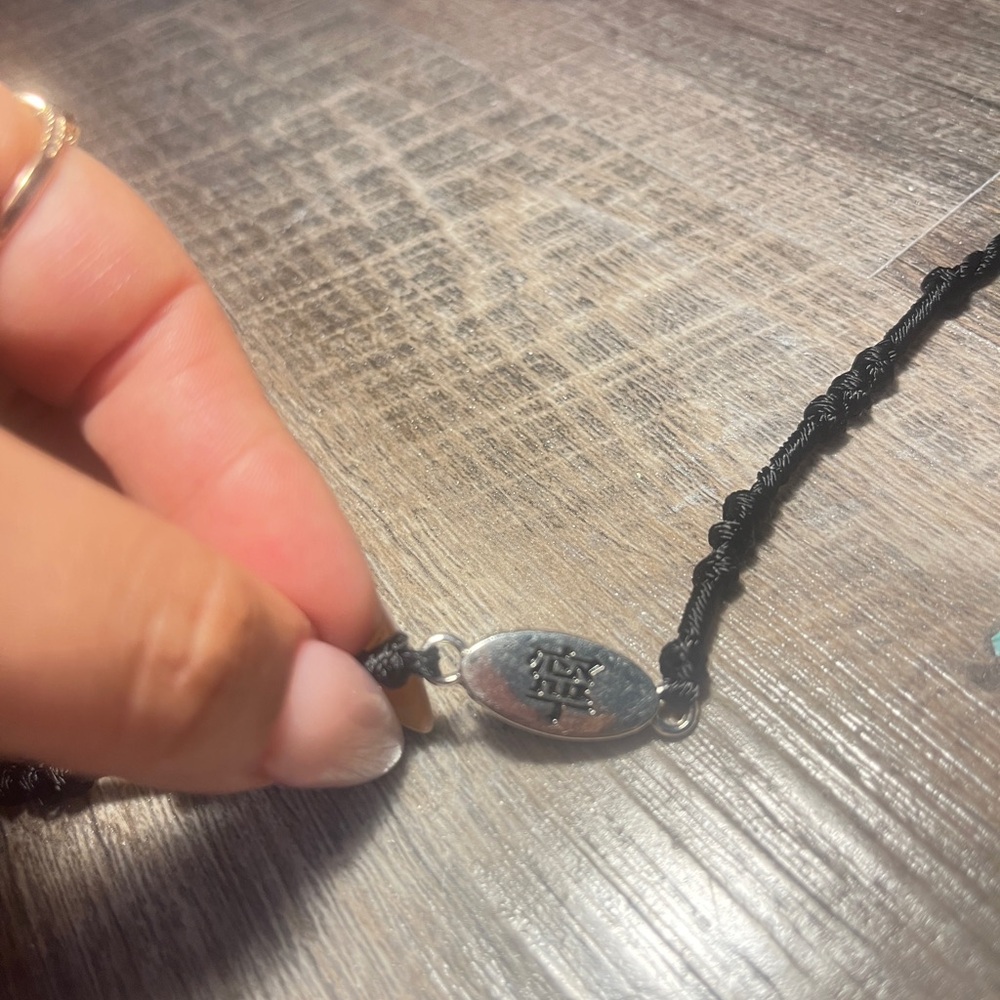 Black Braided Bracelet with Silver Charm